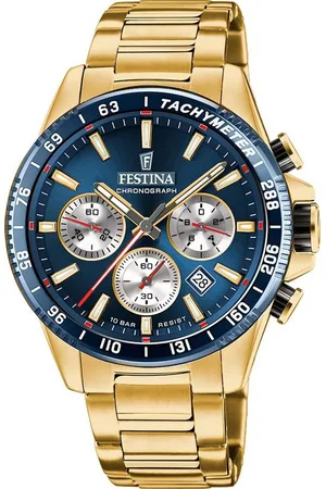 Festina Chronograph Timeless Chronograph F20634/2, Armbanduhr, Quarzuhr, Herrenuhr, Stoppfunktion, Edelstahlarmband