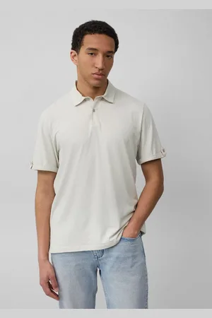 QS by s.Oliver Kurzarmshirt Jersey-Poloshirt mit Ärmel-Detail Label-Patch - Verkäufer: