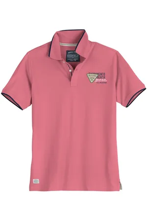 Redfield Poloshirt Übergrößen Poloshirt Brustprint dunkelrosa - Verkäufer: bigtex