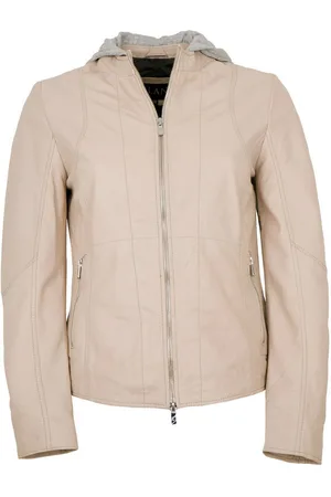 Jilani Lederjacke Aspyn-1 - Damen Lederjacke Lammnappa Kapuze sand - Verkäufer: Lederjacken24