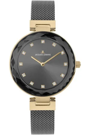 Jacques Lemans Quarzuhr Milano, 1-2139E, Armbanduhr, Damenuhr, Kristallsteine, Edelstahlarmband