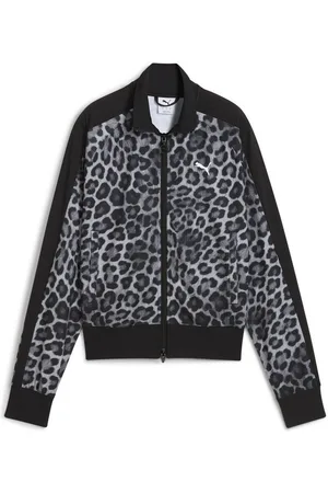 PUMA Trainingsjacke T7 LEO LUXE Kurze Trainingsjacke mit Allover-Print Damen