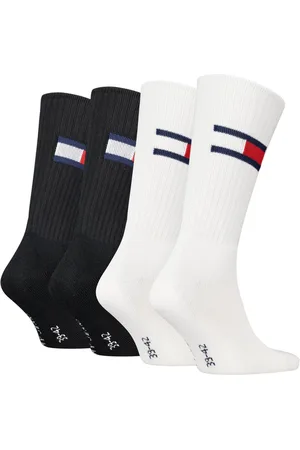 Tommy Hilfiger Socken TH UNI TJ SOCK 4P FLAG (4 Paar) Logo-Flag seitlich, Rippenbündchen