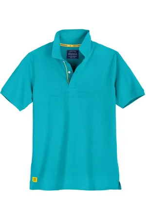 Redfield Poloshirt Übergrößen Poloshirt türkis dezenter Print - Verkäufer: bigtex