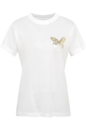 Mavi T-Shirt mit goldenem Schmetterling-Motiv, Rundhals (1-tlg) BUTTERFLY T-SHIRT - Verkäufer: ARIZONAS