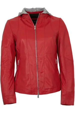 Jilani Lederjacke Aspyn-1 - Damen Lederjacke Lammnappa Kapuze salsa - Verkäufer: Lederjacken24
