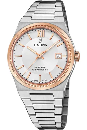 Festina Quarzuhr F20036/1, Armbanduhr, Damenuhr, Herrenuhr, Swiss Made, Edelstahlarmband, Datum