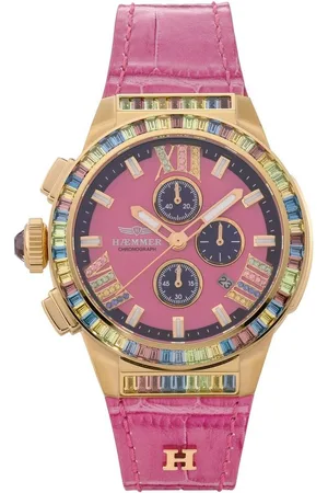 Hämmer Chronograph GLORIOUS CELINA, GR-004, Quarzuhr, Damenuhr, Datum, Stoppfunktion, Saphirglas, Lederarmband