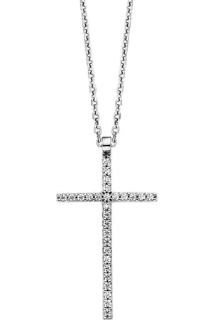 JULIE JULSEN Kette mit Anhänger 925/- Sterling Silber rhodiniert mit Anhänger Kreuz