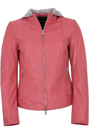 Jilani Lederjacke Aspyn-1 - Damen Lederjacke Lammnappa Kapuze coral - Verkäufer: Lederjacken24