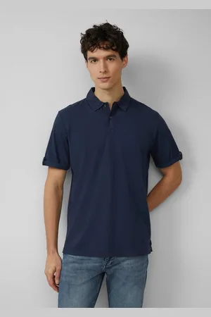 QS by s.Oliver Kurzarmshirt Jersey-Poloshirt mit Ärmel-Detail Label-Patch - Verkäufer: