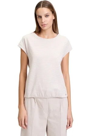 Betty & Co Kurzarmshirt Betty & Co Casual-Shirt mit Gummizug (1-tlg) Material