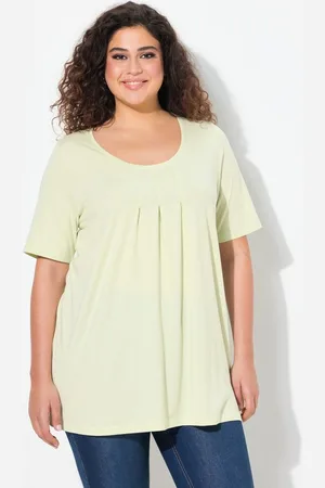 Ulla Popken T-Shirt T-Shirt Zierfalten A-Linie Rundhals Halbarm Modal - Verkäufer: Popken Fashion Group