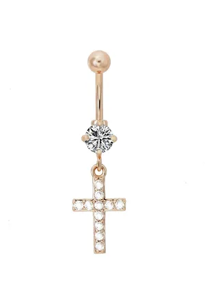 Karisma Bauchnabelpiercing Titan G23 Bauchnabelpiercing Kreuz Anhänger Banana Roségold, HBR123 - Verkäufer: Schmuck