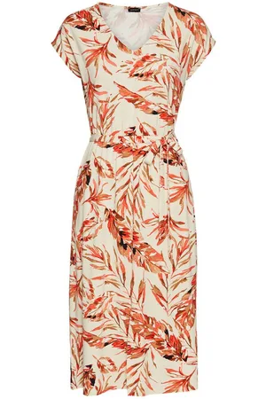 Laura Scott Midikleid mit tropsiche Allover-Druck und Bindeband im Bund - NEUE KOLLEKTION