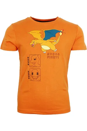 Pokemon Print-Shirt Pokemon Glumanda Glutexo Glurak Jungen T-Shirt Kurzarm Shirt Gr. 110 bis 152, 100% Baumwolle - Verkäufer: WS-Trend