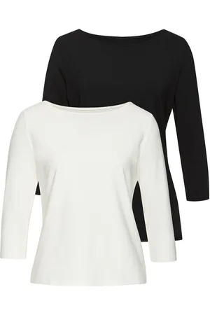 Lascana 3/4-Arm-Shirt (2er-Pack) aus elastischer Baumwoll-Modal-Qualität