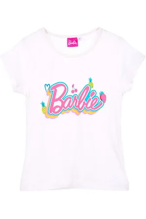 Barbie T-Shirt mit Glitzer Mädchen Jersey Kurzarmshirt aus Baumwolle Gr. 104 - 140 cm - Verkäufer: Starkids Licensed Brands and more