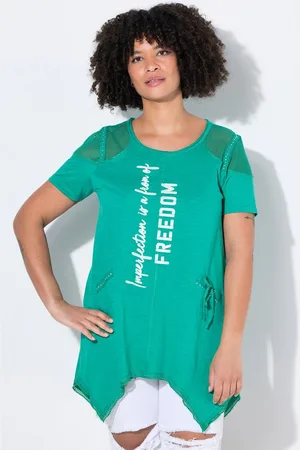 Angel of Style T-Shirt T-Shirt A-Linie Schmucknaht Schulter-Netz - Verkäufer: Popken Fashion Group