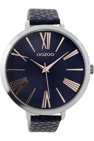 Oozoo Quarzuhr Snake Look XXL Damenuhr C9218 Dunkelblau Mandala-ZB Lederband 48 mm - Verkäufer: Jäckle Uhrenhandel e.K.