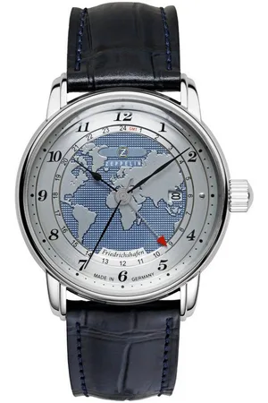 Zeppelin Automatikuhr Friedrichshafen Automatic GMT 8596-3, Mechanische Uhr, Armbanduhr, Herrenuhr, Datum, Made in Germany
