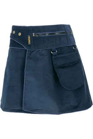 GURU-SHOP Minirock Wickelrock, Cord Minirock - dunkelblau alternative Bekleidung - Verkäufer:
