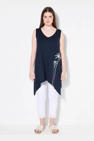 Ulla Popken Longtop Top Zipfelsaum V-Ausschnitt ärmellos Biobaumwolle - Verkäufer: Popken Fashion Group