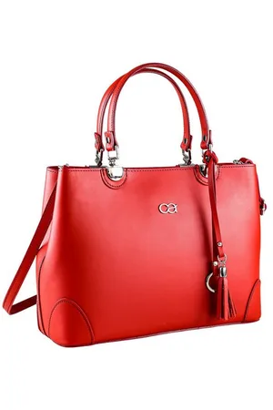 Alessandro Schultertasche Mademoiselle, hochwertiges Rindsleder mit Quaste und Anhänger