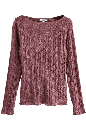 Next Langarmshirt Strukturiertes Langarm-Oberteil mit Blumenspitze (1-tlg) - Verkäufer: Germany GmbH
