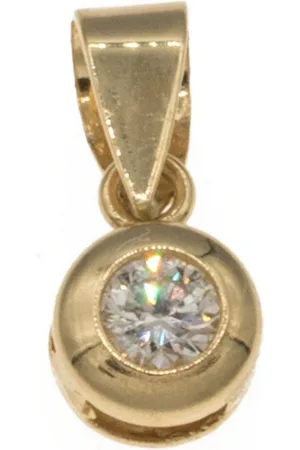 Bella Carina Runder Anhänger Anhänger 750 Gold 18 Karat mit Dimant, 4 mm Durchmesser, mit echtem Diamanten, gefasst in 750 Gold - Verkäufer:
