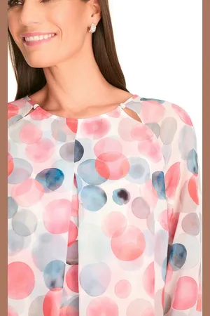 Hermann Lange Druckbluse mit Cut-Outs am Ausschnitt