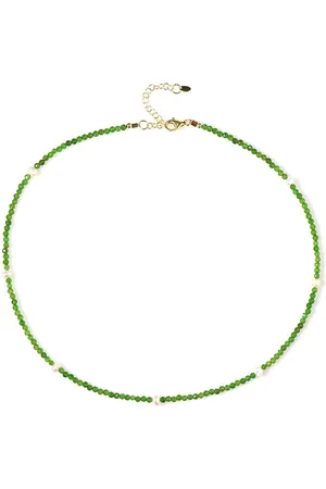 Cavill Silberkette Russischer Diopsid & Süßwasserperle Vergoldete Halskette, 21,59ct (1-tlg) - Verkäufer: Juwelo Deutschland GmbH