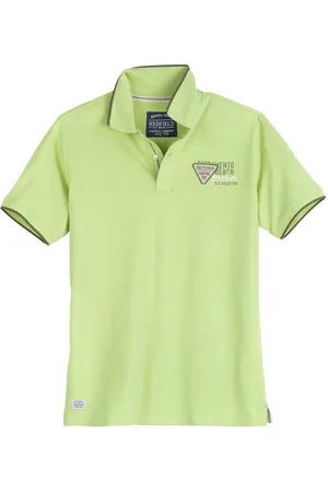 Redfield Poloshirt Übergrößen Poloshirt Brustprint lime - Verkäufer: bigtex