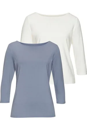 Lascana 3/4-Arm-Shirt (2er-Pack) aus elastischer Baumwoll-Modal-Qualität