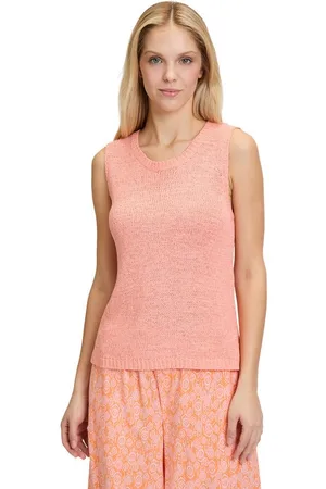 Cartoon Stricktop Strick-Top mit Rundhalsausschnitt Rippbündchen