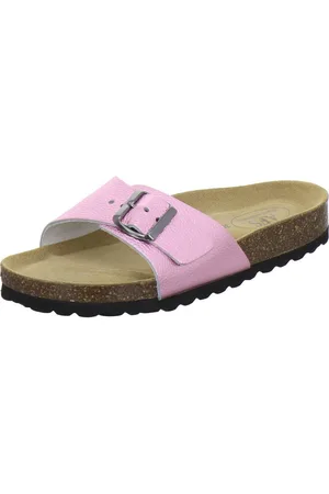 Afs 211233 Sommer Pantolette für Damen mit Fußbett, bequeme Sandalen aus Leder - Verkäufer: