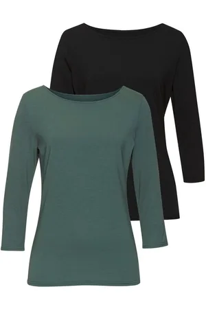 Lascana 3/4-Arm-Shirt (2er-Pack) aus elastischer Baumwoll-Modal-Qualität