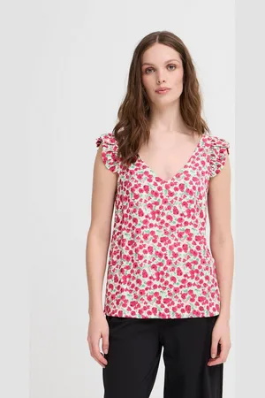 Ichi Shirttop IHAYA gemustertes Top mit Rüschen - Verkäufer: meinemarkenmode
