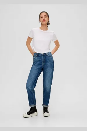 QS by s.Oliver 7/8-Hose Ankle-Jeans Megan / Slim Fit / High Rise / Tapered Leg Destroyes - Verkäufer: s.Oliver