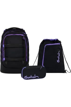 Satch Schulranzen Schulrucksack-Set PACK Purple Phantom 3-teilig, Kollektion 2025 (3-teilig), ergonomisch, Your-Size-System: auf Körpergröße anpassbar - Verkäufer: DSBO
