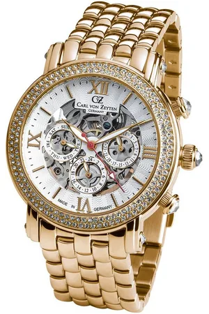 CARL VON ZEYTEN Multifunktionsuhr Kniebis CVZ0062GWHM, Armbanduhr, Damenuhr, Automatikuhr, Made in Germany, Datum