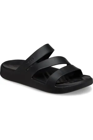 Crocs Getaway Strappy Badepantolette, Sommerschuh, Badeschuh, Poolslides mit modischen Riemchen