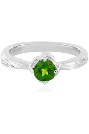 Cavill Silberring Russischer Diopsid Platin-Plattierter Silber Ring, 0,49ct (1-tlg) - Verkäufer: Juwelo Deutschland GmbH