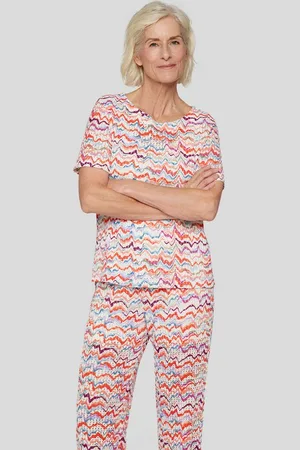 Rabe Print-Shirt Modisches Shirt mit lebendigem Zickzack-Muster