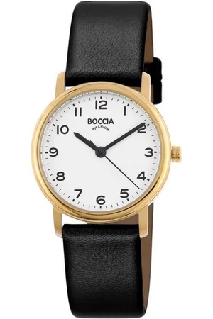 Boccia Quarzuhr Titan mit Lederband Goldfarben - Verkäufer: uhrcenter