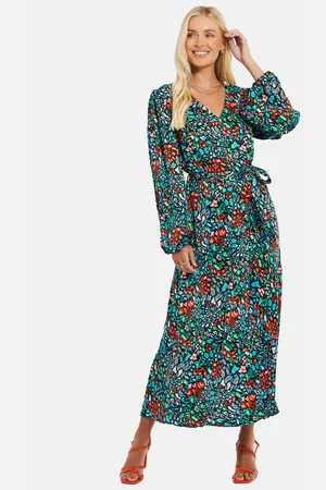 Threadbare Jerseykleid THB Pineapple Satin Midi (1-tlg) in toller Wickeloptik - Verkäufer: onQuality