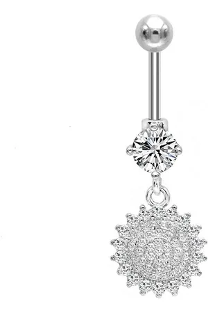Karisma Bauchnabelpiercing Titan G23 Bauchnabel Piercing Sonne Zirkonia Weiss HB108 - Verkäufer: Schmuck