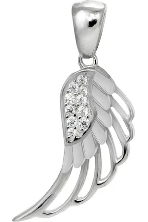 SilberDream Kettenanhänger Damen Flügel Ketten-Anhänger silberfar (Kettenanhänger), Kettenanhänger (Flügel) 925 Sterling Silber, silber, weiß ca. 2,8cm - Verkäufer: Fit4Style Silberschmuck - IMPPAC