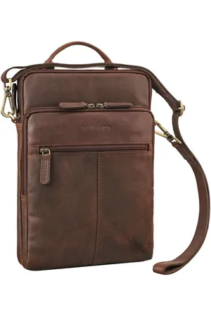 STILORD Schultertasche "Stellan" Schmale Laptop-Tasche Leder 13,3 - 14 Zoll - Verkäufer: Leder