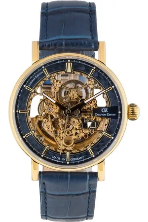 CARL VON ZEYTEN Automatikuhr Weitenau CVZ0078GBLS, Armbanduhr, Herrenuhr, Skelettuhr, Made in Germany, Mechanische Uhr